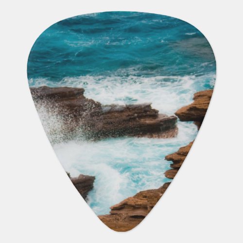 Coastal Beach Ocean Waves Crashing Guitar Pick