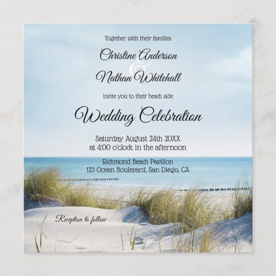 Coastal Beach or Destination Wedding Invitation