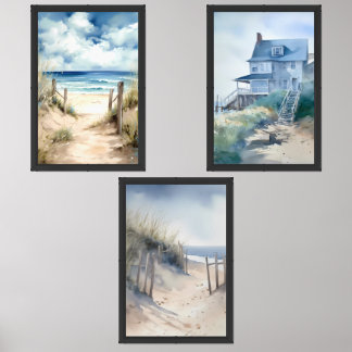 Coastal Beach Panorama Wall Art Sets