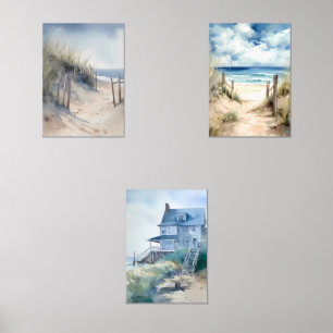 Coastal Beach Panorama Wall Art Sets
