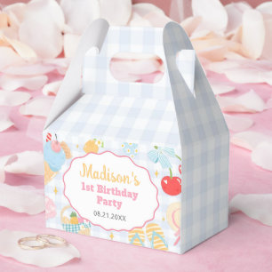 Coastal Beach Pastel Doodle Girls Birthday Favor Boxes