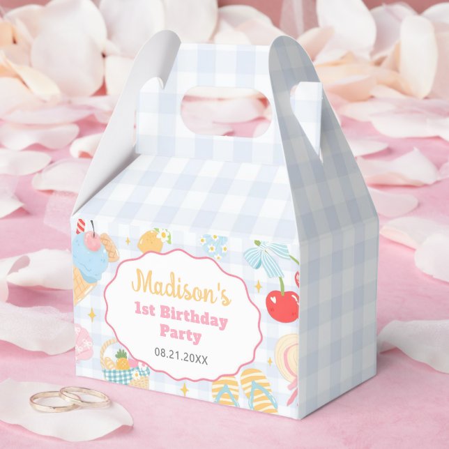 Coastal Beach Pastel Doodle Girls Birthday Favor Boxes (Wedding)