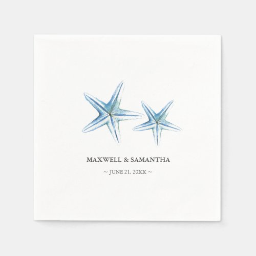 Coastal Beach Personalized Starfish Napkins