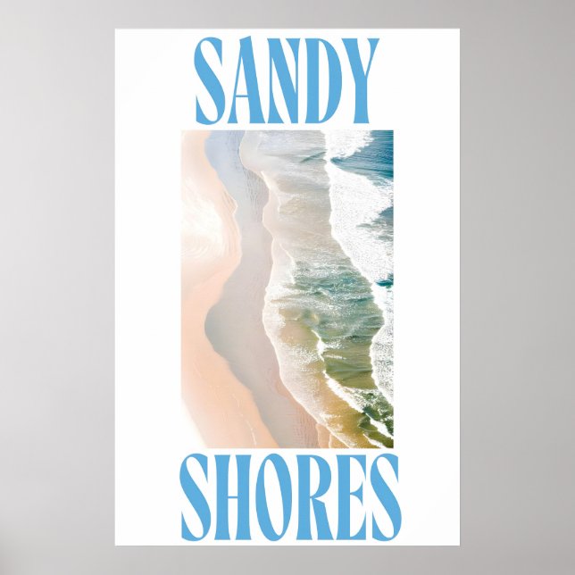 Coastal Beach Print Sandy Shores Aerial Photograph (Front)