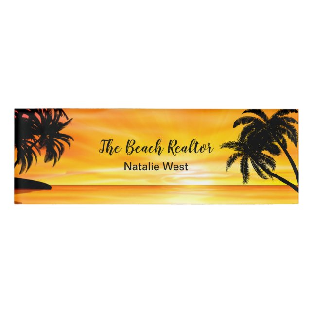 Coastal Beach Realtor Name Tags (Front)