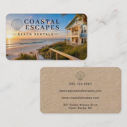 Coastal Beach Rental Business Card