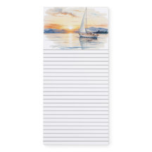 Coastal Beach Sailboat Magnetic Notepad 