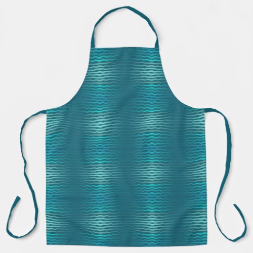 Coastal Beach Salty Turquoise Wave Abstract Design Apron
