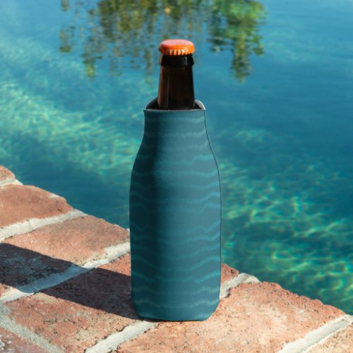 Coastal Beach Salty Turquoise Wave Abstract Design Bottle Cooler