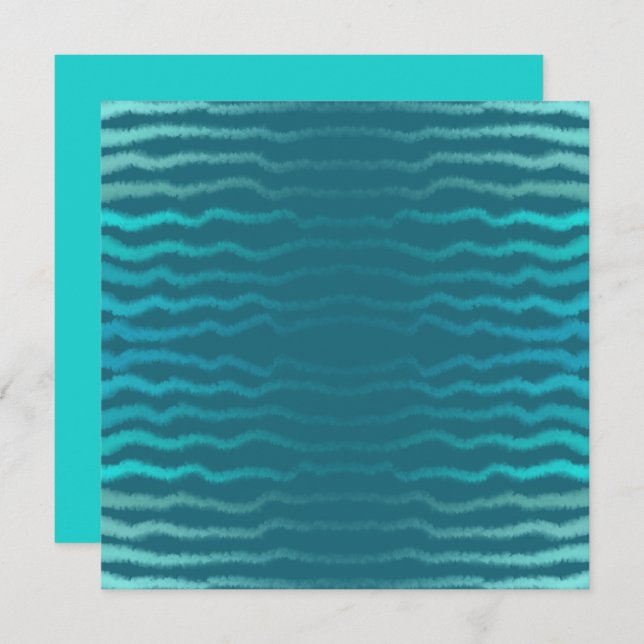 Coastal Beach Salty Turquoise Wave Abstract Design Card (Front/Back)