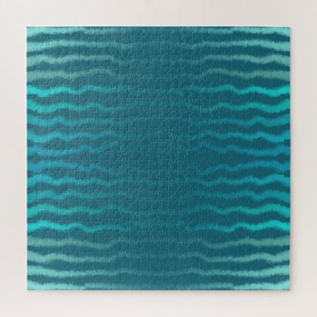 Coastal Beach Salty Turquoise Wave Abstract Design Jigsaw Puzzle (Vertical)