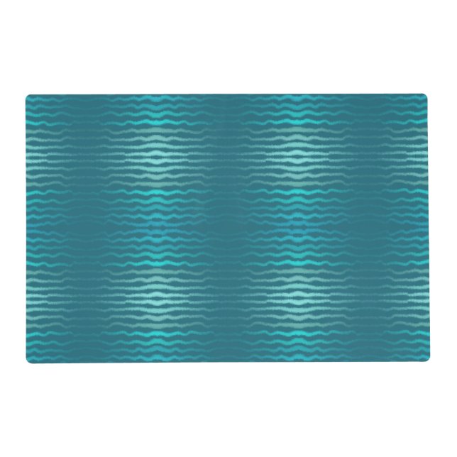 Coastal Beach Salty Turquoise Wave Abstract Design Placemat (Front)