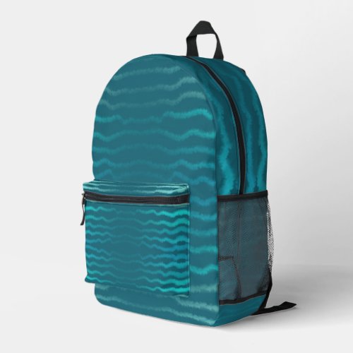 Coastal Beach Salty Turquoise Wave Abstract Design Printed Backpack