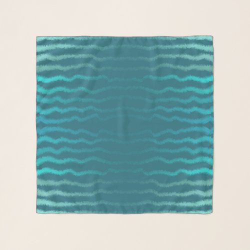 Coastal Beach Salty Turquoise Wave Abstract Design Scarf