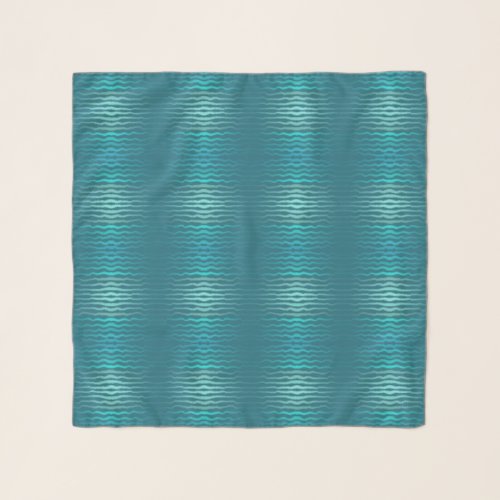Coastal Beach Salty Turquoise Wave Abstract Design Scarf