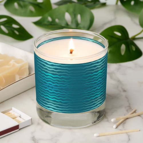Coastal Beach Salty Turquoise Wave Abstract Design Scented Candle