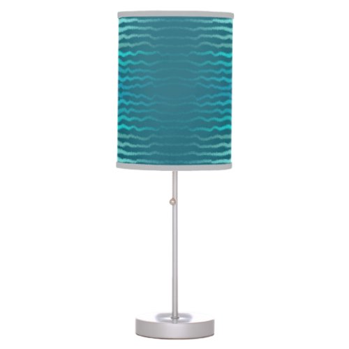 Coastal Beach Salty Turquoise Wave Abstract Design Table Lamp