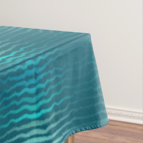 Coastal Beach Salty Turquoise Wave Abstract Design Tablecloth