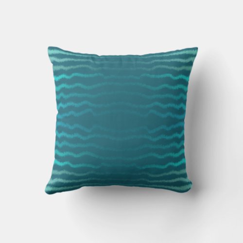 Coastal Beach Salty Turquoise Wave Abstract Design Throw Pillow