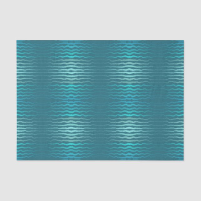 Coastal Beach Salty Turquoise Wave Abstract Design Tissue Paper (Front)