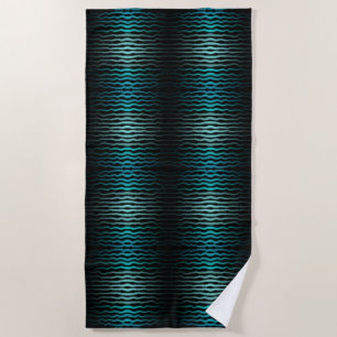 Coastal Beach Salty Turquoise Waves Abstract Art  Beach Towel