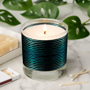 Coastal Beach Salty Turquoise Waves Abstract Art Scented Candle
