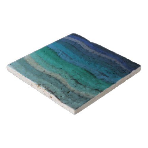 Coastal Beach Salty Waves On Black  Trivet