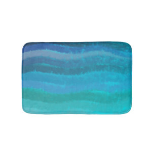Coastal Beach Salty Waves On Turquoise  Bath Mat