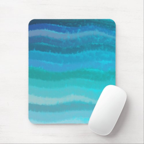 Coastal Beach Salty Waves On Turquoise  Mouse Pad