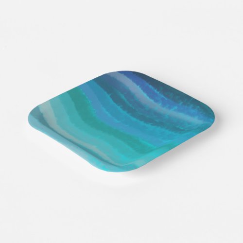Coastal Beach Salty Waves On Turquoise  Paper Plates