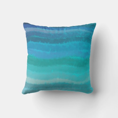 Coastal Beach Salty Waves On Turquoise  Throw Pillow