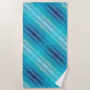 Coastal Beach Salty Waves On Turquoise Towel