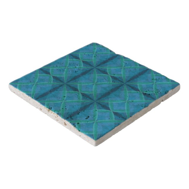 Coastal Beach Salty Waves Pattern On Black  Trivet (Corner)