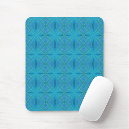 Coastal Beach Salty Waves Pattern On Turquoise  Mouse Pad