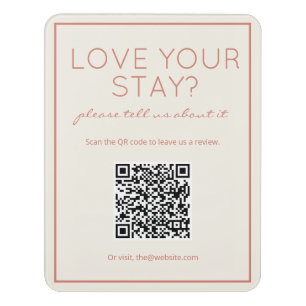 Coastal Beach Sand Digital QR Code Review Sign