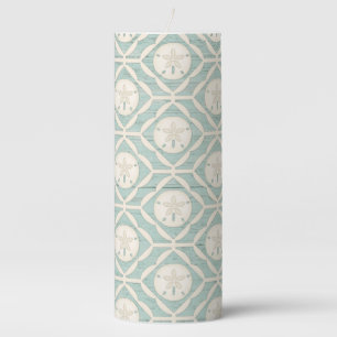 Coastal Beach Sand Dollar Pillar Candle