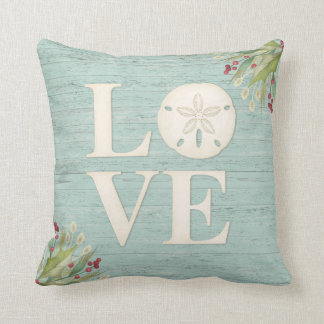 Coastal Beach Sand Dollar Throw Pillow