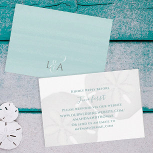 Coastal Beach Sand Dollar Wedding Website RSVP Card