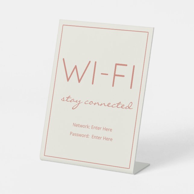 Coastal Beach Sand Wi-Fi Guest Table Sign (Front)