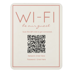 Coastal Beach Sand Wi-Fi QR Code Guest Sign