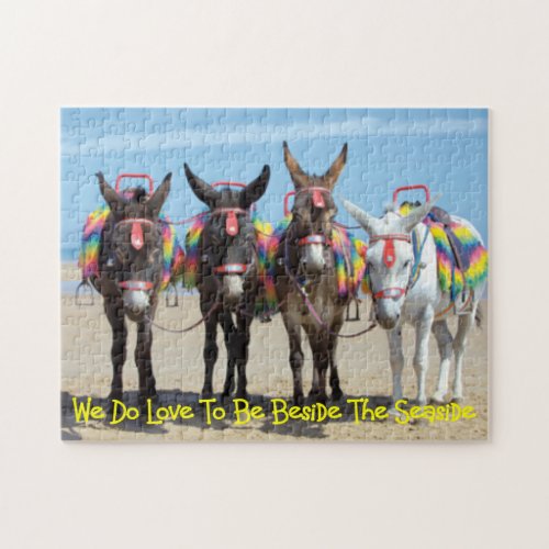 Coastal Beach Scene Seaside Donkey Rides Picture Jigsaw Puzzle