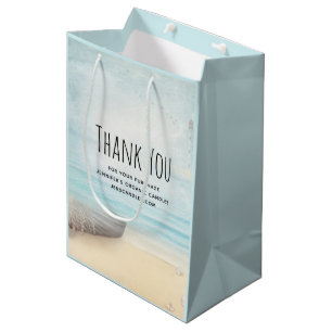 Coastal Beach Scene with a Fishing Boat Business Medium Gift Bag