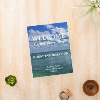 Coastal Beach Scenery Vacation Rental Guest Info Mini Binder