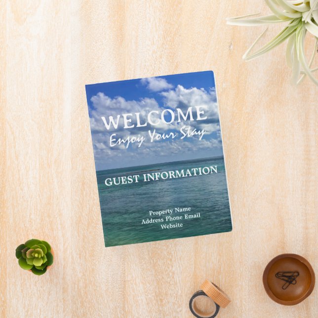 Coastal Beach Scenery Vacation Rental Guest Info  Mini Binder (InSitu)