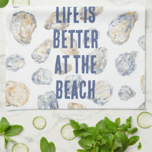 Coastal Beach Sea Shells Kitchen Towel