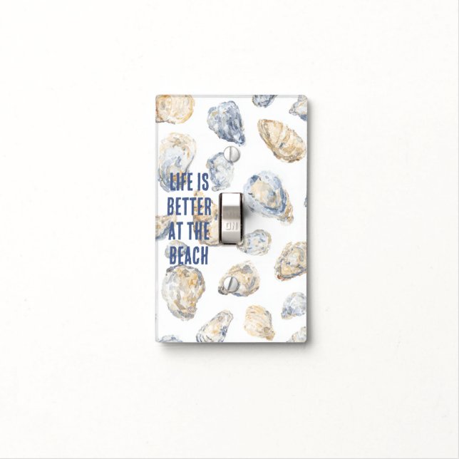 Coastal Beach Sea Shells Light Switch Cover (In Situ)