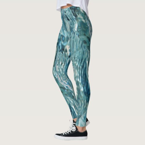 Coastal beach sea wave pattern leggings