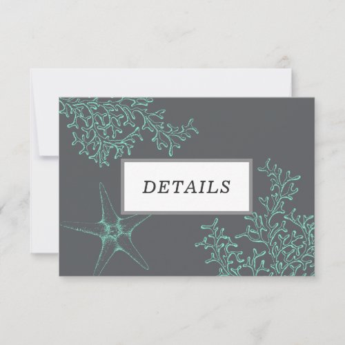 Coastal Beach Theme Wedding Details Invitation