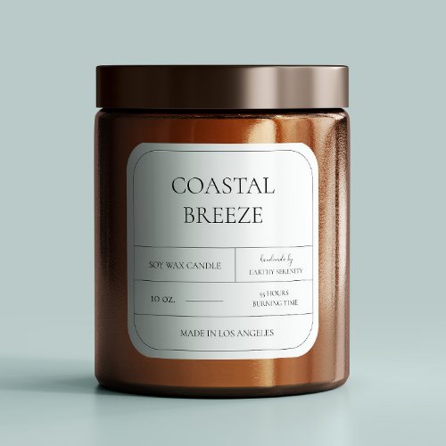 Coastal Beach Vibe Pale Blue Candle Label