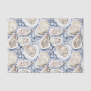 Coastal Beach Watercolor Oyster Shells Tissue Paper